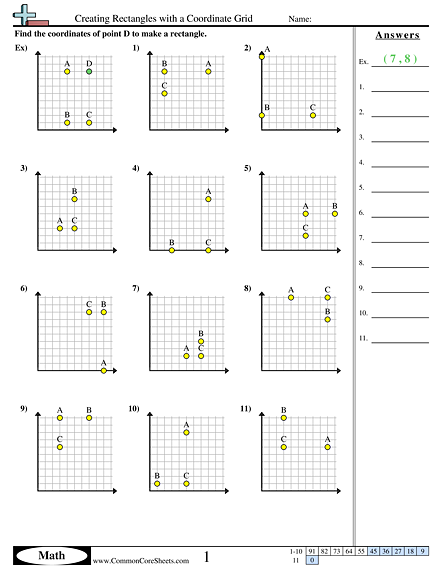 5.g.1 Worksheets - Creating Rectangles with a Coordinate Grid worksheet